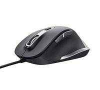 Trust Fyda Mouse con Filo 600-5000 DPI, 6 Pulsanti, Forma Sagomata, Nero | Cavo USB 150 cm, per Laptop PC Computer Macbook Ufficio