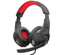 Trust Gaming Cuffie Gaming GXT 307 Ravu con Microfono Ripiegabile e Archetto Regolabile, 3.5 mm Jack, Filo, Over Ear, PC, PS4, PS5, Xbox Series X, Xbox One, Switch, Nero/Rosso