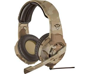 Trust Gaming Cuffie GXT 310D Radius con Microfono e Archetto Regolabili, 3.5 mm Jack, Filo, Over Ear, PC, PS4, PS5, Xbox Series X, Xbox One, Switch, Camuffamento del Deserto