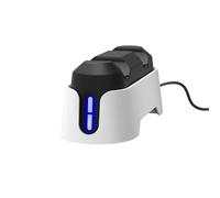 Trust Gaming GXT 228 Caricatore Joystick PS5, Base Ricarica DualSense PS5, Dock di Ricarica Doppio per Controller PlayStation 5, Spie LED, Design Verticale, Cavo USB-C Incluso, Bianco