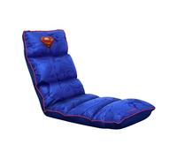 GXTrust 718SM Rayzee Sedia Gaming Ripiegabile con Licenza Superman per Console, Schienale Regolabile, Fino a 125 kg, Sedia da Terra Pieghevole Portatile per Gioco Lettura Relax TV Bambini, Blu