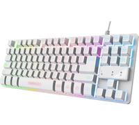 Trust Gaming GXT 833W Thado TKL Tastiera Tedesca QWERTZ Tastiera da Gioco Compatta 80% USB Metallo Anti-Ghosting Illuminazione LED Materiali riciclati per PC Laptop Mac - Bianco