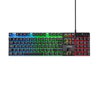 Trust Gaming GXT 835 Azor Tastiera Gamer cablata AZERTY Francese, Illuminazione LED arcobaleno, Modalità gioco, 8 tasti Anti-ghosting, Tastiera Gaming a membrana USB, PC/Laptop - Nero