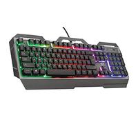 Trust Gaming GXT 856 Torac Metallene Gaming Tastiera US Layout, layout originale, illuminazione LED multicolore, anti-ghosting, 12 tasti multimediali, PC/Laptop