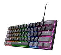 Trust Gaming GXT 867 Acira Tastiera Meccanica 60% QWERTY US, Tasti a Doppia Funzione, Illuminazione RGB, Tastiera Mini Gaming Programmabile USB 60% PC Laptop - Nero/Grigio