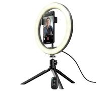 Trust Gaming Maku Ring Light, Luce ad Anello con Treppiede e Supporto per Telefono, LED Light, Luce per Selfie, TikTok, YouTube, Live Stream, Trucco, Fotografia, Vlog - Nero