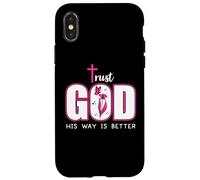 Trust God Plan His Way is Better Christian Faith Jesus Cross Custodia per iPhone X/XS