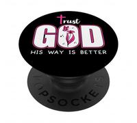 Trust God Plan His Way is Better Christian Faith Jesus Cross PopSockets PopGrip Adesivo
