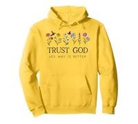 Trust God Sign His Way is Better Christian Faith Over Fear Felpa con Cappuccio