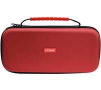GXTrust 1251RB Custodia Nintendo Switch 2, Cover Anti-Graffio Protettiva con Design Antiurto, Manico, Spazio per 4 Joycon, Porta Nintendo Switch con Tasche per Cinturini e 12 Giochi, Rosso/Blu