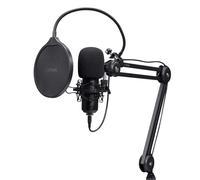 GXTrust 270 Emita II+ Microfono con Braccio Regolabile, Filtro Pop, Pattern Cardioide 192 kHz/24 bit, Microfono Gaming USB per Podcast Youtube, ASMR, Streaming, Twitch, PC, PS4, PS5, Nero