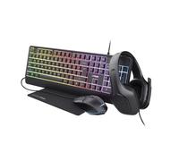 TRUST GXT 792 QUADROX clavier Souris incluse Jouer USB Français Noir