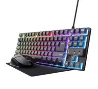 Trust GXT 794 Pack Gaming Teclado Thado TKL Iluminacion RGB + Raton Felox Inalambrico 4800dpi Iluminacion RGB + Alfombrilla - Color Negro