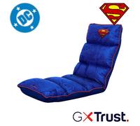 GXTrust 718SM Rayzee Sedia Gaming Ripiegabile con Licenza Superman per Console, Schienale Regolabile, Fino a 125 kg, Sedia da Terra Pieghevole Portatile per Gioco Lettura Relax TV Bambini, Blu