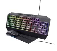 Trust GXT791 - Tastiera da gioco, set di mouse illuminato tedesco, QWERTZ nero