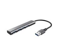 Trust Halyx 4 Porte Hub USB 3.2 Gen 1, Velocità 5 Gbps, Grigio | Multipresa USB Plug & Play, Multiporta USB-A, Adattatore Compatto per PC Laptop Desktop Portatile Macbook