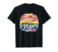 Trust His Plan Maglietta con Stampa Grafica Economica