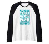 Trust in His Plan Geremia Bibbia Verse Retro Groovy Floreale Maglia con Maniche Raglan