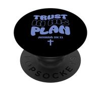 Trust In His Plan Geremia Bibbia Verse Retro Groovy Word Art PopSockets PopGrip Adesivo