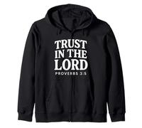 Trust In The Lord Bibbia Versetto Proverbi 3:5 Christian Felpa con Cappuccio