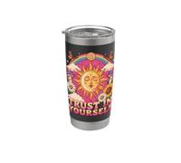 Trust in Yourself Sun Moon, grafica retrò boho hippie anni '70 Bicchiere termico in acciaio inox doppia parete