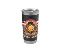 Trust in Yourself Sun Moon, grafica retrò boho hippie anni '70 Bicchiere termico in acciaio inox doppia parete