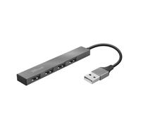 Trust Lettore USB 2.0 Alluminio con 4 Porte e 480 Mbit/s
