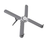 Trust Macy Supporto PC Portatile Ergonomico e Pieghevole, Laptop Stand 17.3 Pollici in Alluminio, Rialzo con Struttura Regolabile in 7 Fasi, Rialzo PC Portatile per Scrivania, Tavolo, Ufficio - Grigio