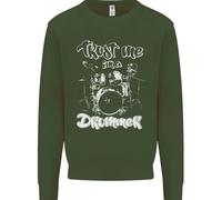 " Trust Me " Im A Batterista Divertente Drumming Tamburo Bambini Felpa Maglione