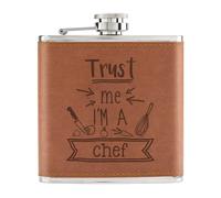 Trust Me I'M A Chef 170ml pelle Sintetica Hip Flask Marroncino - Divertente Best