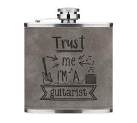 Trust Me I'M A Chitarrista 170ml pelle Sintetica Hip Flask Grigio Funny Best