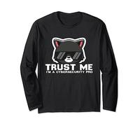 Trust Me I'm a Cybersecurity Pro, divertente studente hacker gatto Maglia a Manica