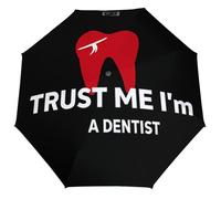 Trust Me I'm A Dentist 3 Fold Ombrello da viaggio per UV Pioggia Antivento Ombrelli Pieghevole Portatile Divertente Automatico