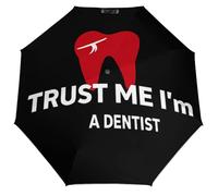 Trust Me I'm A Dentist 3 Fold Ombrello da viaggio per UV Pioggia Antivento Ombrelli Pieghevole Portatile Divertente Automatico