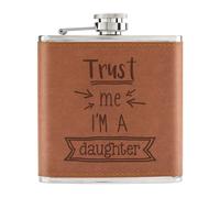 Trust Me I'M A Figlia 170ml pelle Sintetica Hip Flask Marroncino Worlds Best