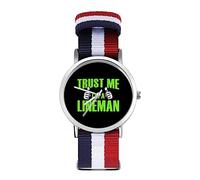 Trust Me I'm A Lineman - Orologio da polso al quarzo con numeri arabi, cinturino regolabile per uomo e donna, Stile:, regular, MHXYZHW