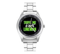 Trust Me I'm A Lineman - Orologio da polso al quarzo, in acciaio inox, con numeri arabi, unisex, Stile:, regular, MHXYZHW