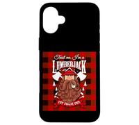 Trust Me I'm a Lumberjack Red Checked Pattern Design Graphic Custodia per iPhone 16 Plus