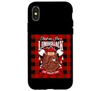 Trust Me I'm a Lumberjack Red Checked Pattern Design Graphic Custodia per iPhone X/XS