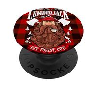 Trust Me I'm a Lumberjack Red Checked Pattern Design Graphic PopSockets PopGrip Adesivo