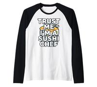 Trust Me Im A Sushi Chef Funny Japanese Food Cook Maglia con Maniche Raglan
