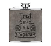 Trust Me I'M A Vicino 170ml pelle Sintetica Hip Flask Grigio Favorito Best