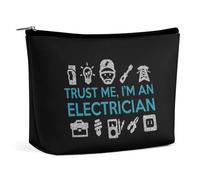 Trust Me I'm an Electrician Borsa per il trucco Borsa cosmetica da viaggio portatile Grande borsa con cerniera Borsa organizer in pelle PU Borsa da toilette, stile, 202403273