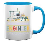 Trust Me I'm an Engineer - Tazza da tè e caffè in ceramica colorata, colore: Azzurro