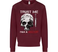 Trust Me Sono Un Dottore Skull Gothic Skeleton Uomo Sweatshirt Jumper