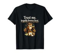 Trust Me Tequila Knows Best Owl Party Crew Maglietta
