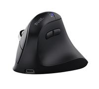 Trust Vyran Mouse Verticale Ergonomico, Rotellina Ultra Rapida, Scorrimento Orizzontale, Bluetooth + 2.4GHz, Pulsanti Silenziosi, 85% Plastica Riciclata, Mouse Wireless Multi-Dispositivo PC Mac, Nero