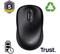 Trust Mouse Wireless Ergonomico Nero con Sensore Ottico e 6 Tasti
