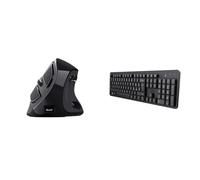 Trust Mouse Wireless Ergonomico Ricaricabile, Nero, One Size & Ody II Tastiera W