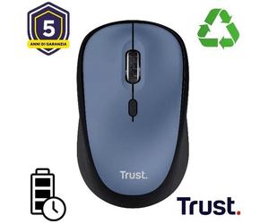 Trust mouse wireless ottico blu scuro 1600 DPI ergonomico